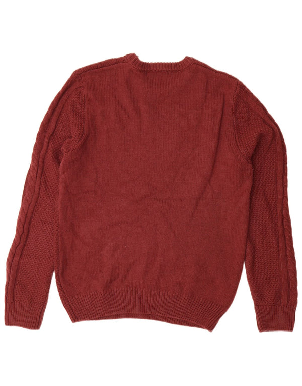 Ανδρικό πουλόβερ με λαιμόκοψη Crew Clothing Medium Maroon Ακρυλικό