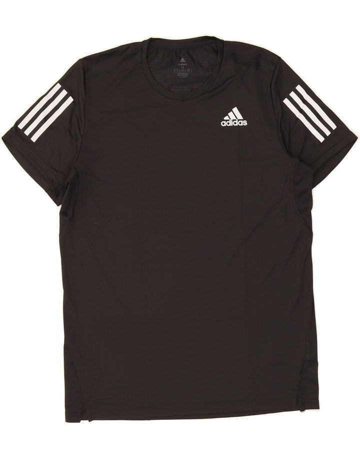 ADIDAS Mens Aeroready T-Shirt Top Medium Black Polyester Vintage Adidas and Second-Hand Adidas from Messina Hembry 