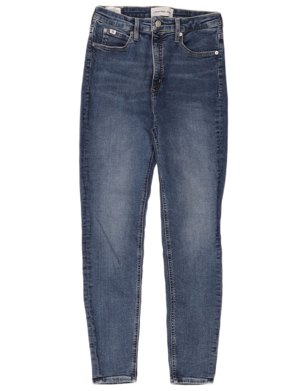 Calvin Klein Womens Crop High Rise Skinny Jeans W30 L26 Blue Cotton