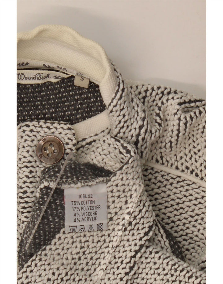 Weird Fish Womens Button Neck Sweatshirt Jumper UK 10 Small Grey Cotton