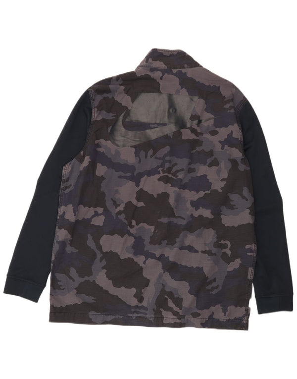 Nike Herren Graphic Utility Jacke UK 42 XL Marineblaue Camouflage-Baumwolle