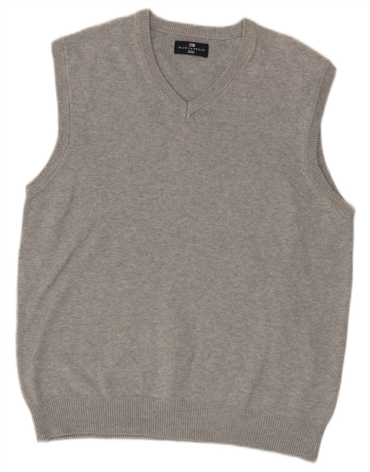 Marks & Spencer Mens Blue Harbour Vest Tank Top Medium Grey Cotton