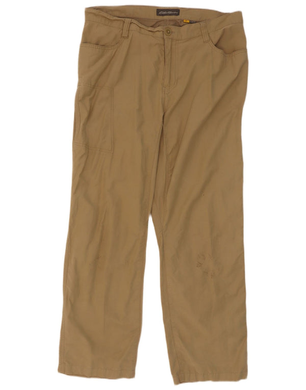Мужские прямые повседневные брюки Eddie Bauer W36 L32, хаки, хлопок