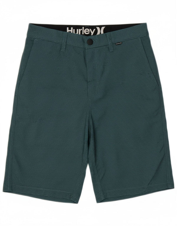 HURLEY Mens Chino Shorts W28 Small  Blue Striped Polyester