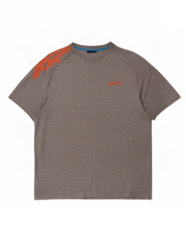 Asics Herre Grafisk T-Shirt Top XL Grå Bomuld