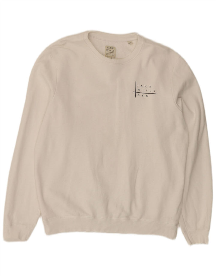 Jack Wills Mens Sweatshirt Jumper XL White Cotton