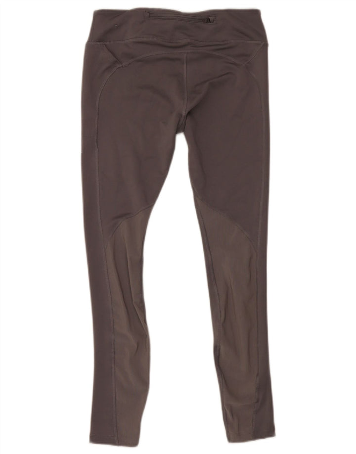 Nike Womens Dri Fit Crop Leggings UK 12 Medium  Grey Polyester