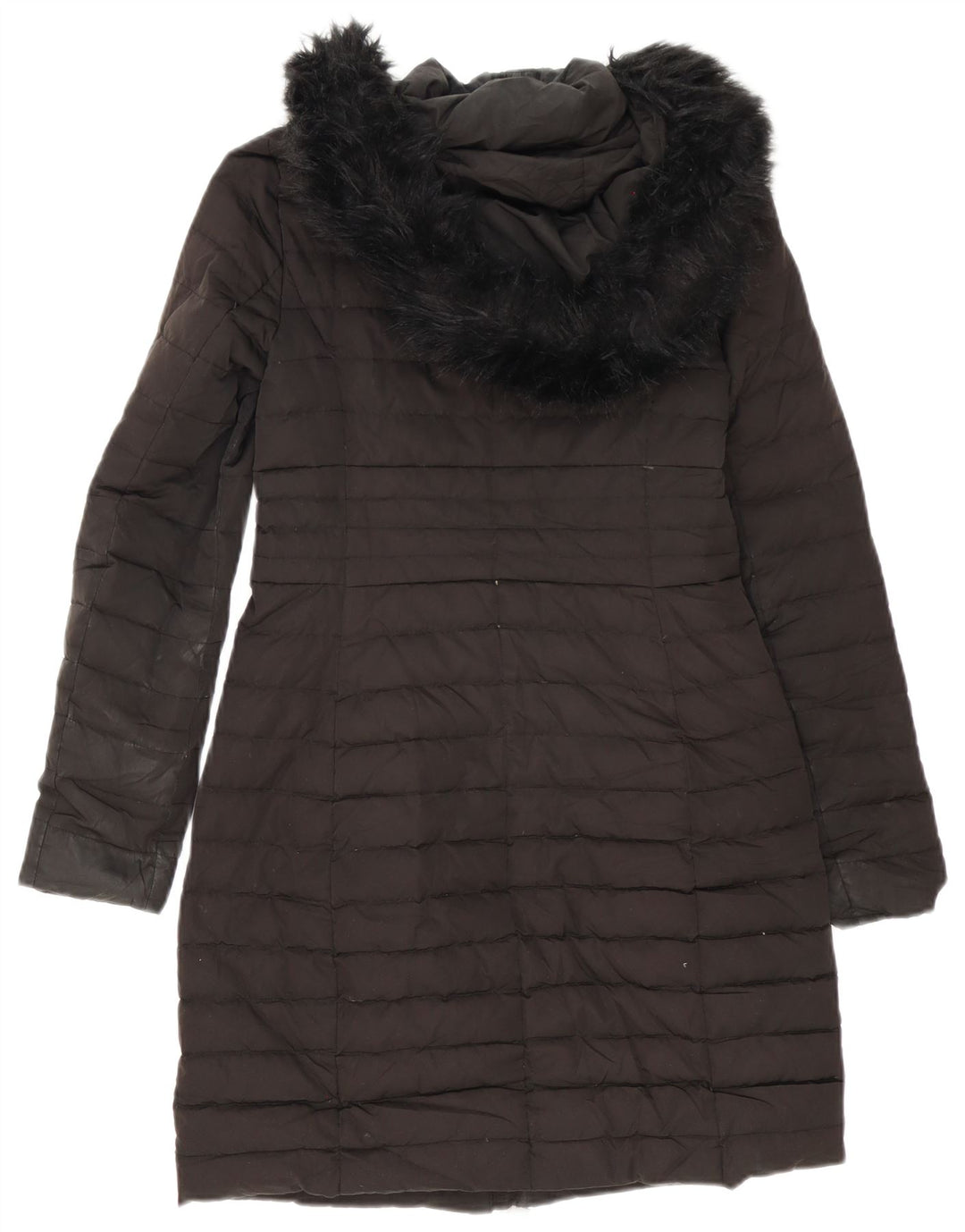 Zara Womens Hooded Oversized Padded Coat UK 6 XS Black
