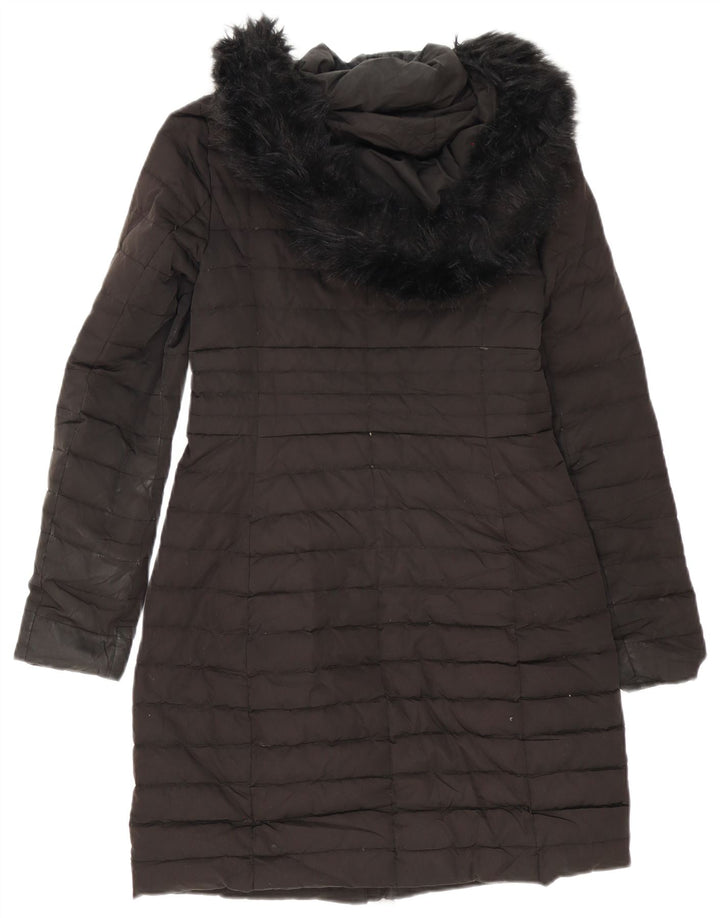 Zara Womens Hooded Oversized Padded Coat UK 6 XS Black