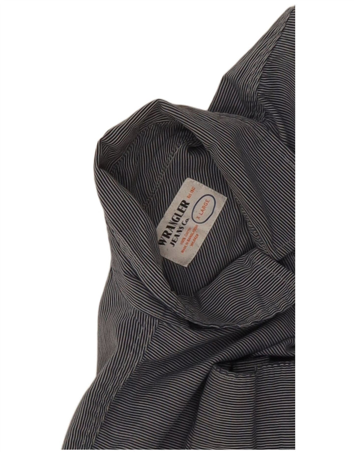 Wrangler Mens Shirt XL Blue Pinstripe Cotton