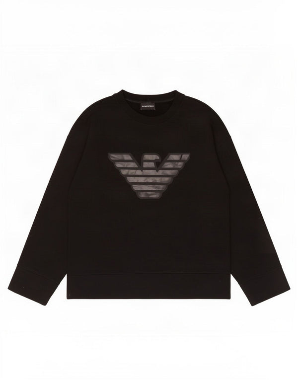 Emporio Armani Mens Graphic Sweatshirt Jumper EU 46 Small Black Cotton
