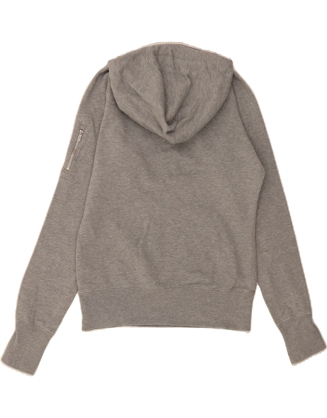NIKE Womens Zip Neck Hoodie Jumper Size 12 Medium Grey Cotton Vintage Nike and Second-Hand Nike from Messina Hembry 