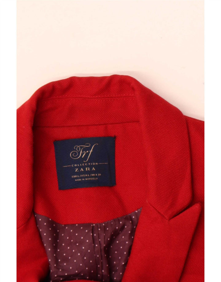 Zara Womens Double Breasted Blazer Jacket UK 14 Large Red