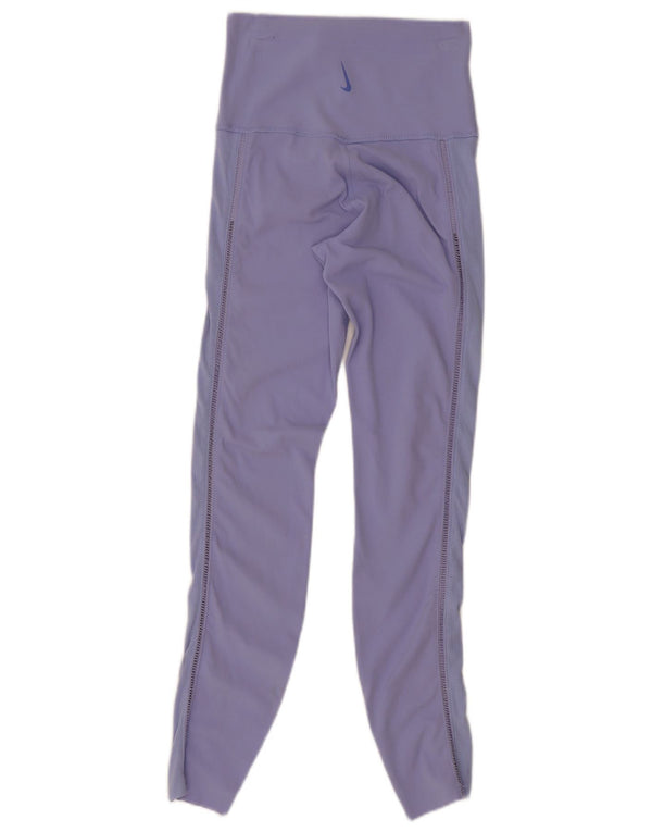 Nike Damen Dri Fit Leggings UK 4 XS Lila Nylon