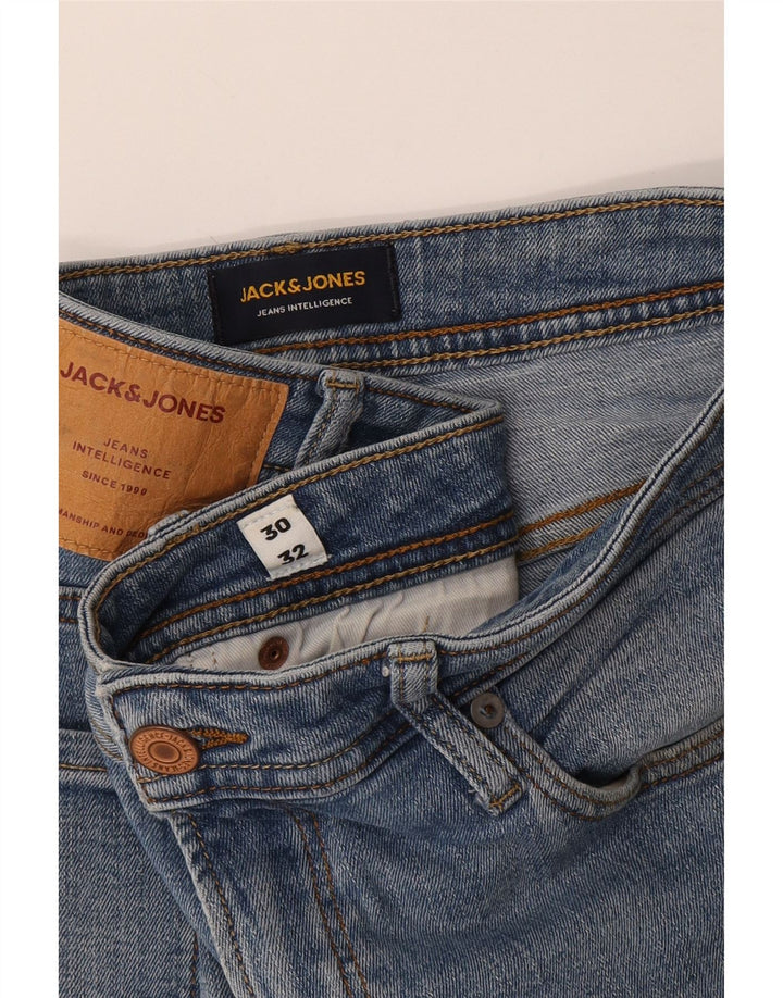 Jack & Jones Mens Liam Distressed Skinny Jeans W30 L32 Blue