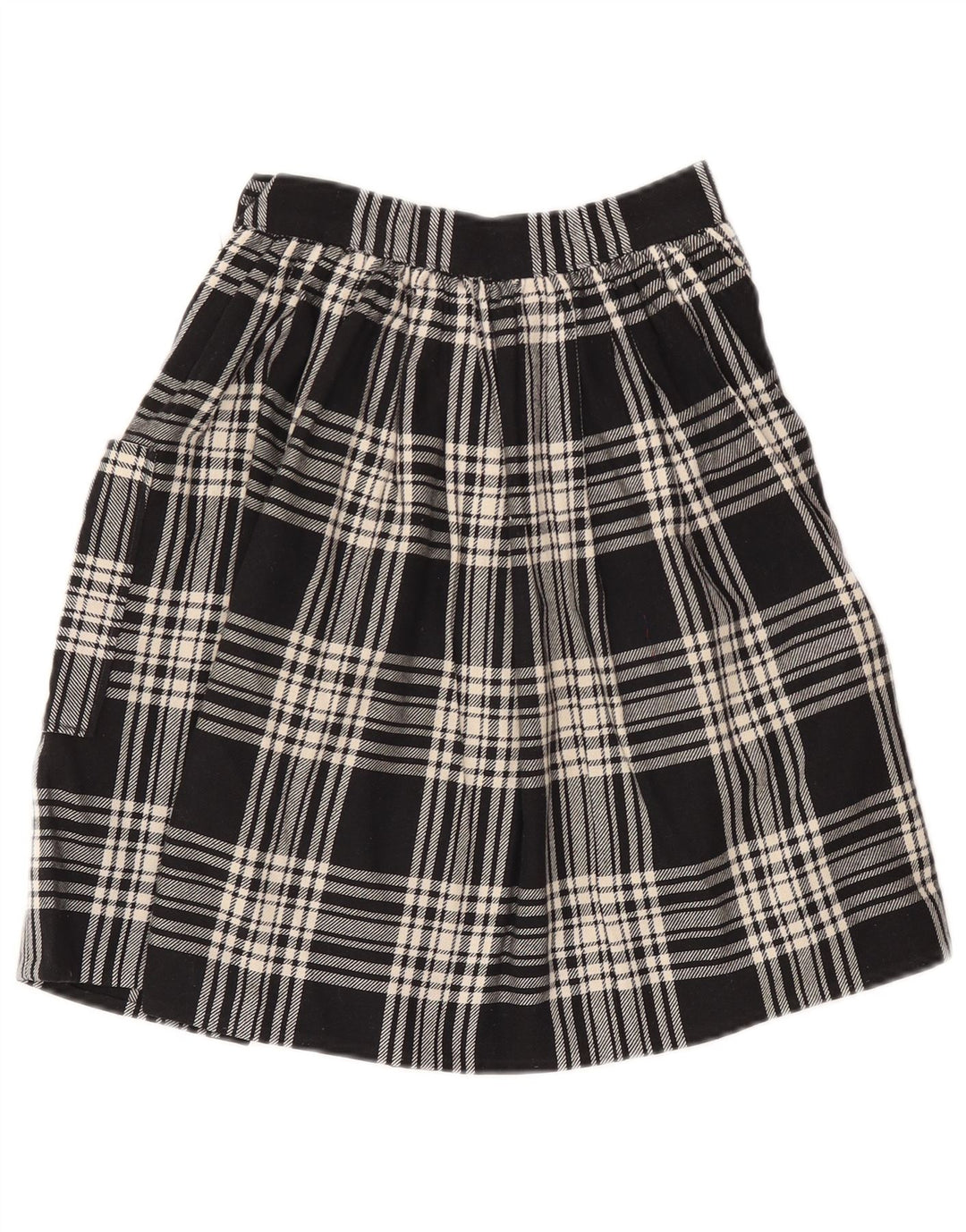 Vintage Womens A-Line Skirt W24 XS Black Check