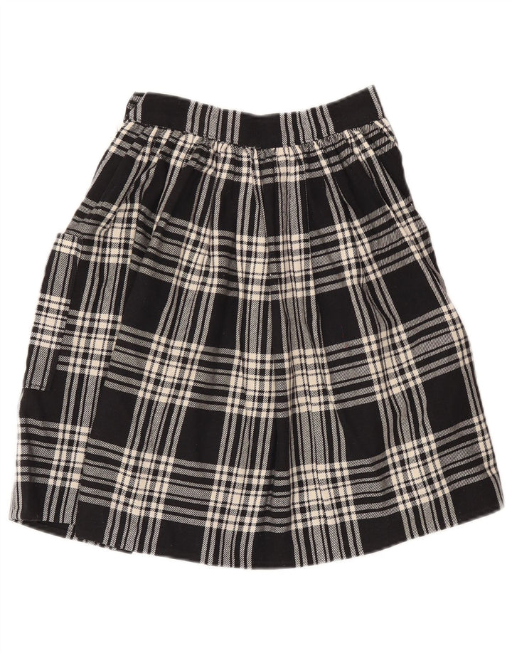 Vintage Womens A-Line Skirt W24 XS Black Check
