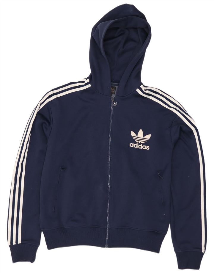 Adidas Hættetrøje med lynlås til mænd Stor marineblå polyester