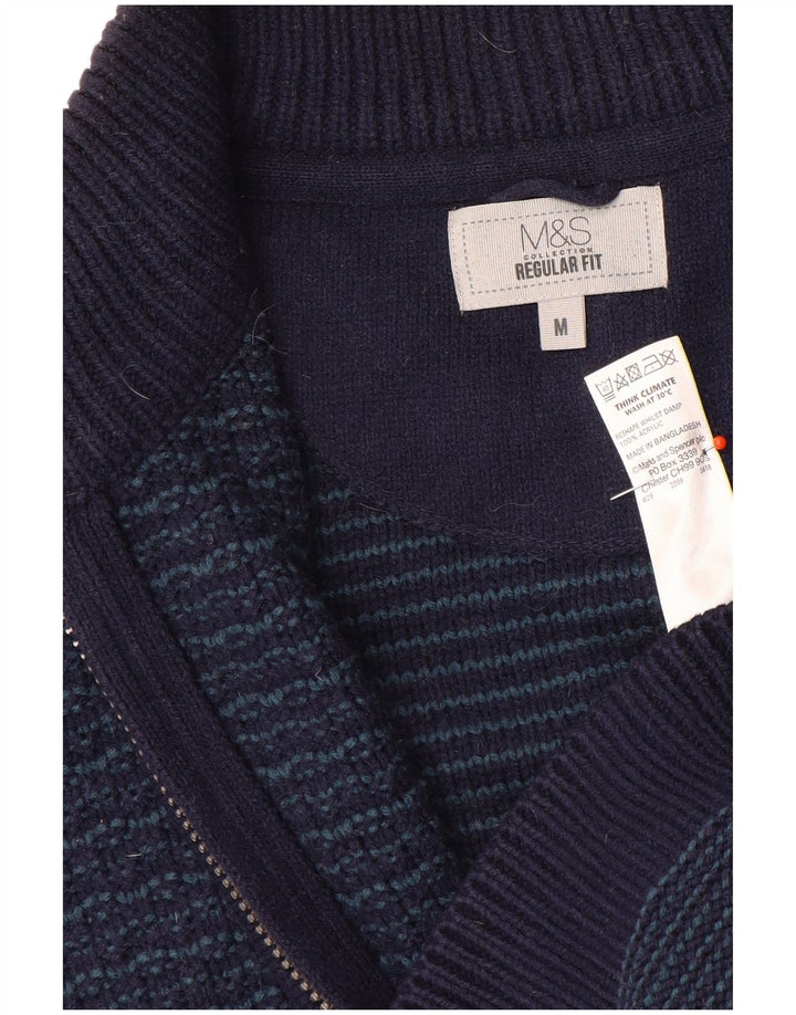 Maglione cardigan vestibilità regolare da uomo Marks & Spencer medio blu navy acrilico