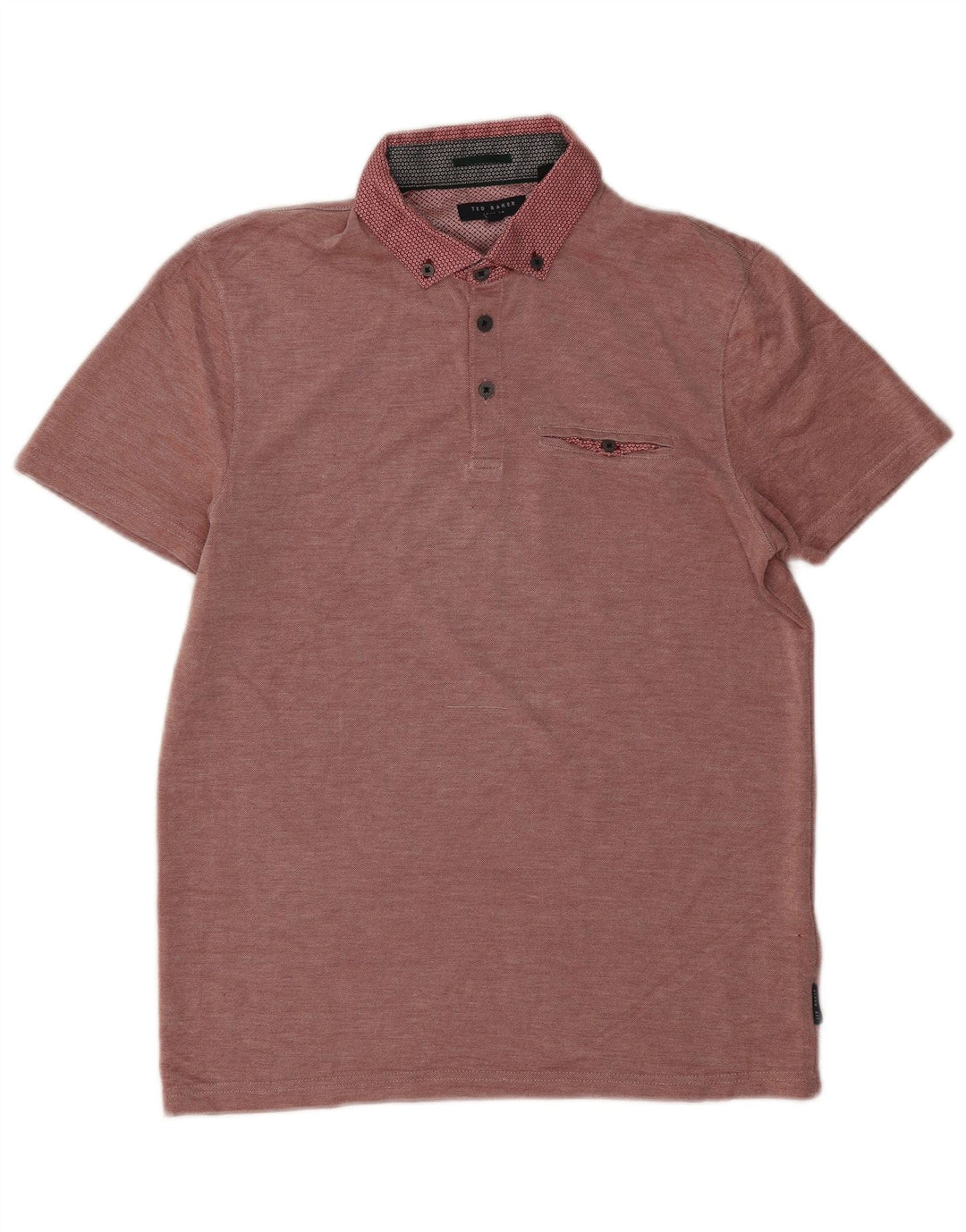 Ted Baker Polo para hombre talla 3 mediano borgoña modal