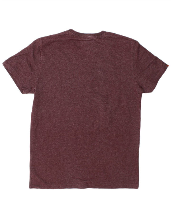 Superdry Mens Graphic T-Shirt Top XL Burgundy Polyester