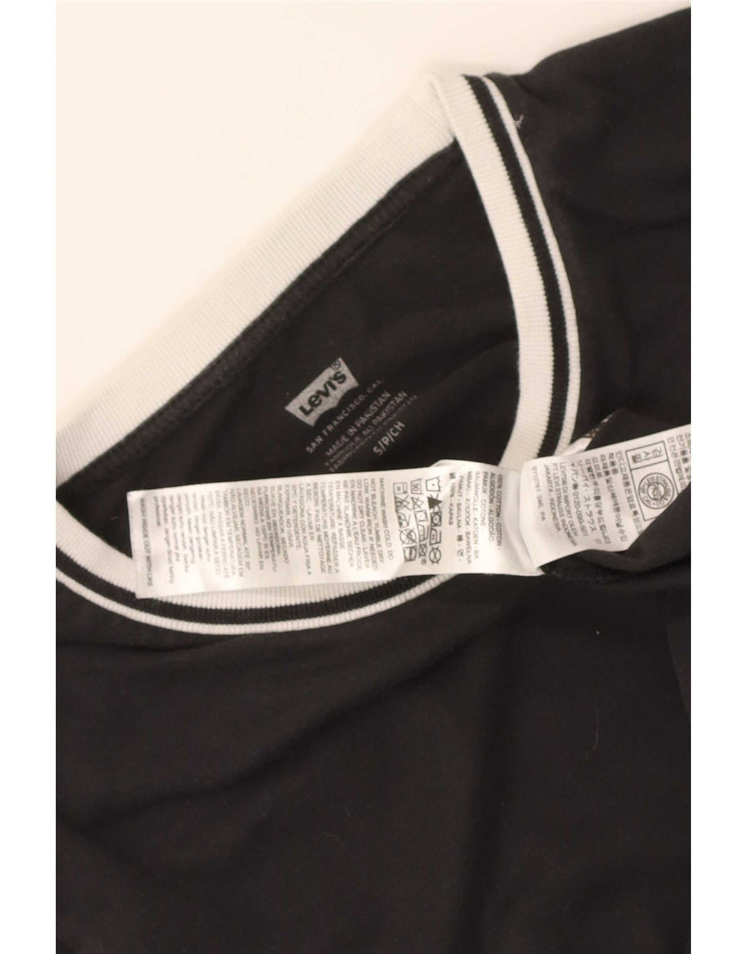 Levi's Womens T-Shirt Top UK 10 Small Black Cotton