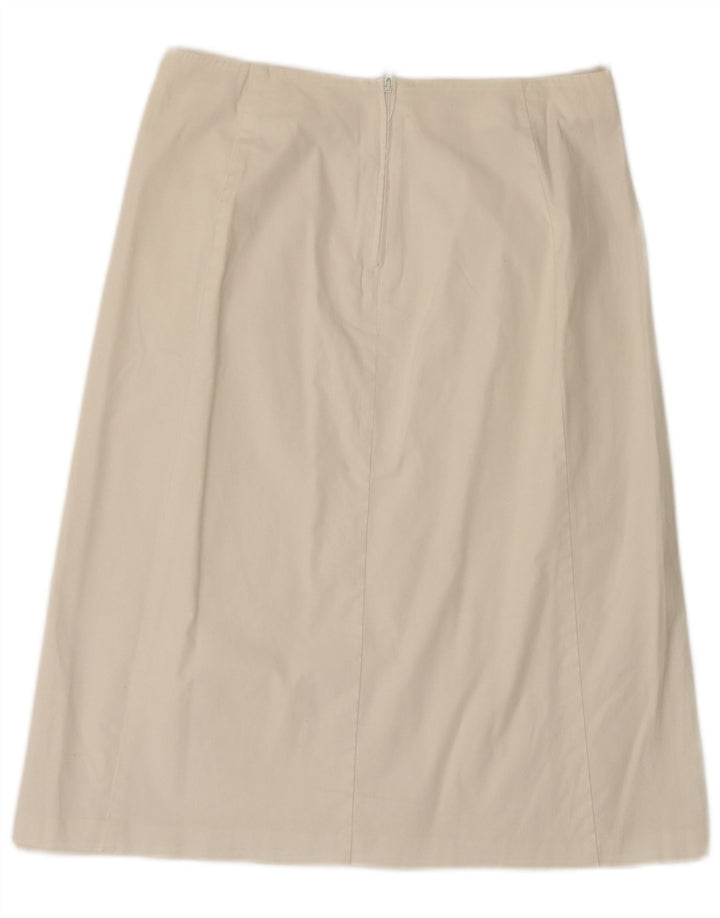 Benetton Womens A-Line Skirt IT 42 Medium W28  White Cotton