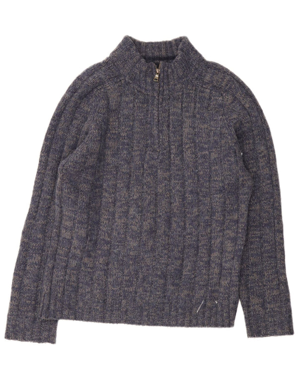 Marks & Spencer Pull col zippé pour homme Bleu marine moucheté