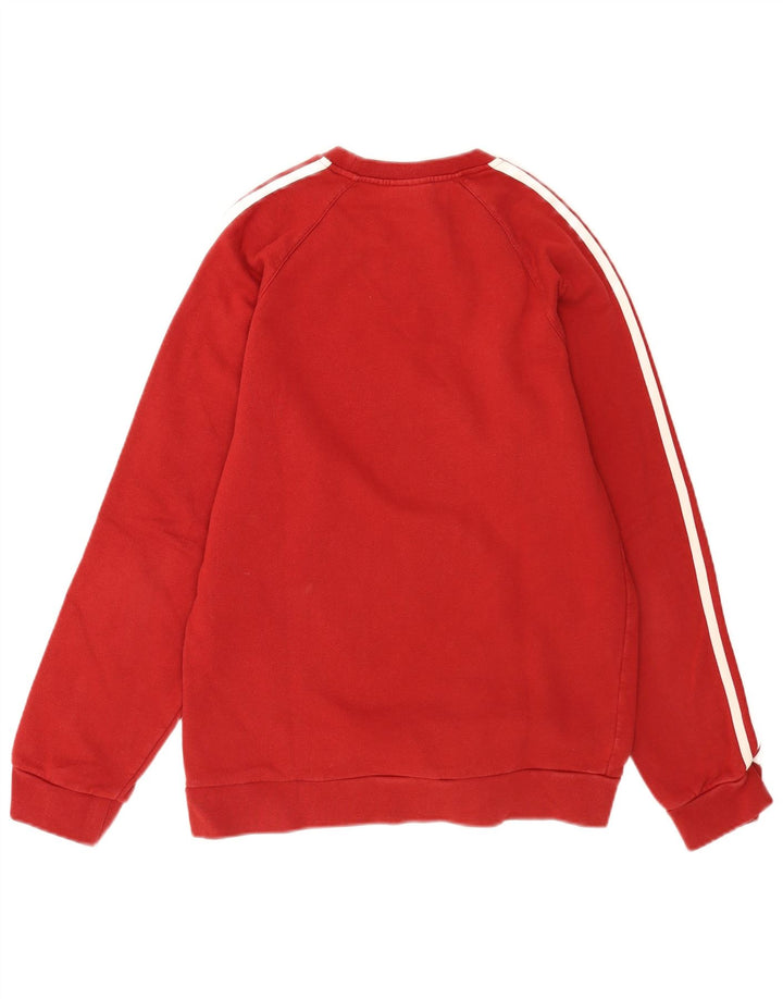 Adidas Mens Sweatshirt Jumper Small Red Colourblock Cotton