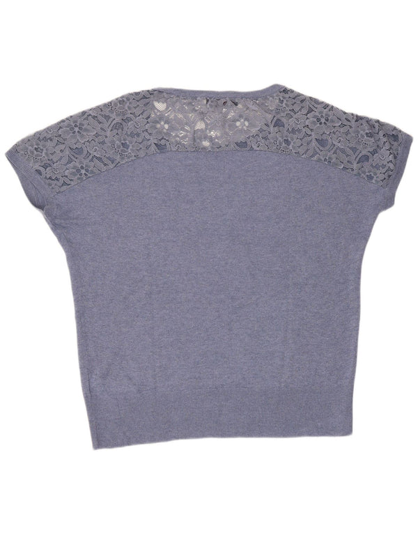 Trussardi Jeans Womens Oversized T-Shirt Top UK 18 XL Blue Viscose