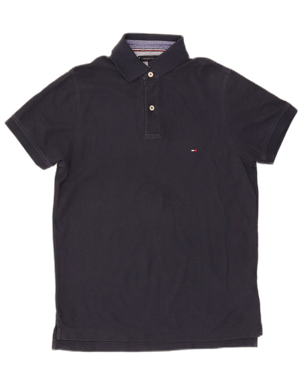 Polo slim fit da uomo Tommy Hilfiger piccola in cotone blu navy