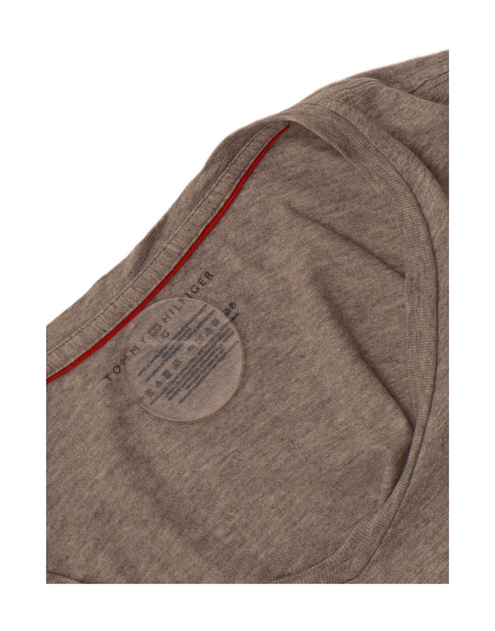 TOMMY HILFIGER Mens T-Shirt Top Large Grey Cotton Vintage Tommy Hilfiger and Second-Hand Tommy Hilfiger from Messina Hembry 