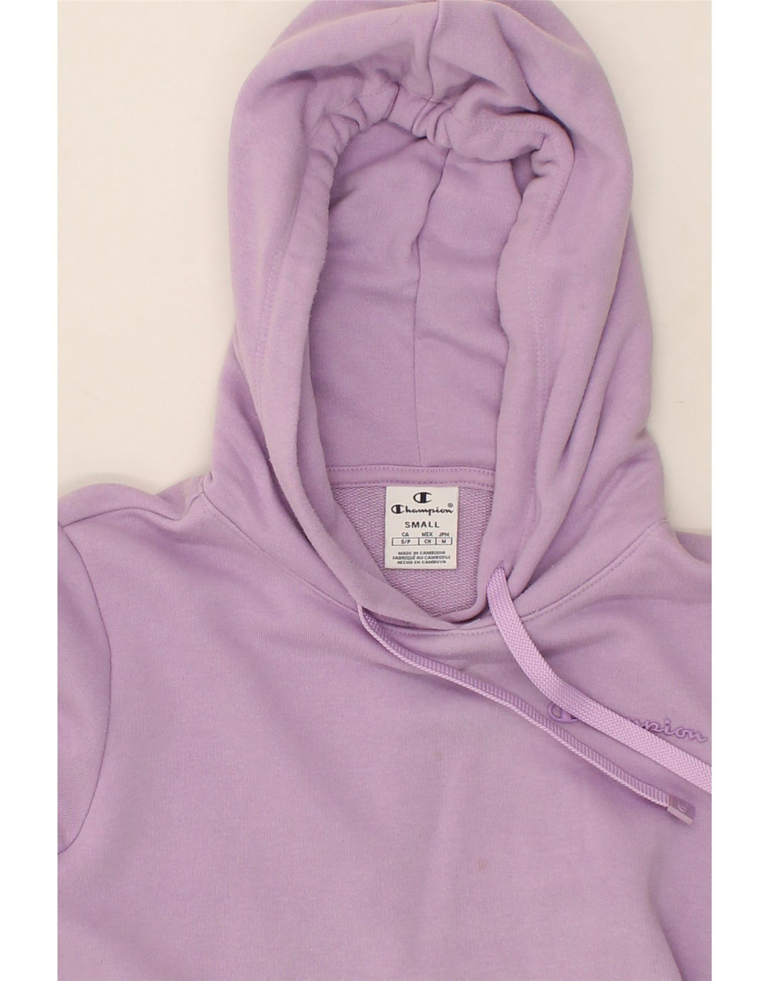 CHAMPION Womens Hoodie Jumper UK 10 Small Purple Cotton Vintage Champion and Second-Hand Champion from Messina Hembry 