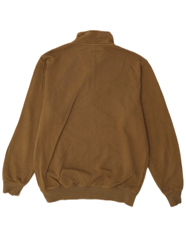 John Lewis Mens Zip Neck Sweatshirt Jumper Large Khaki Cotton