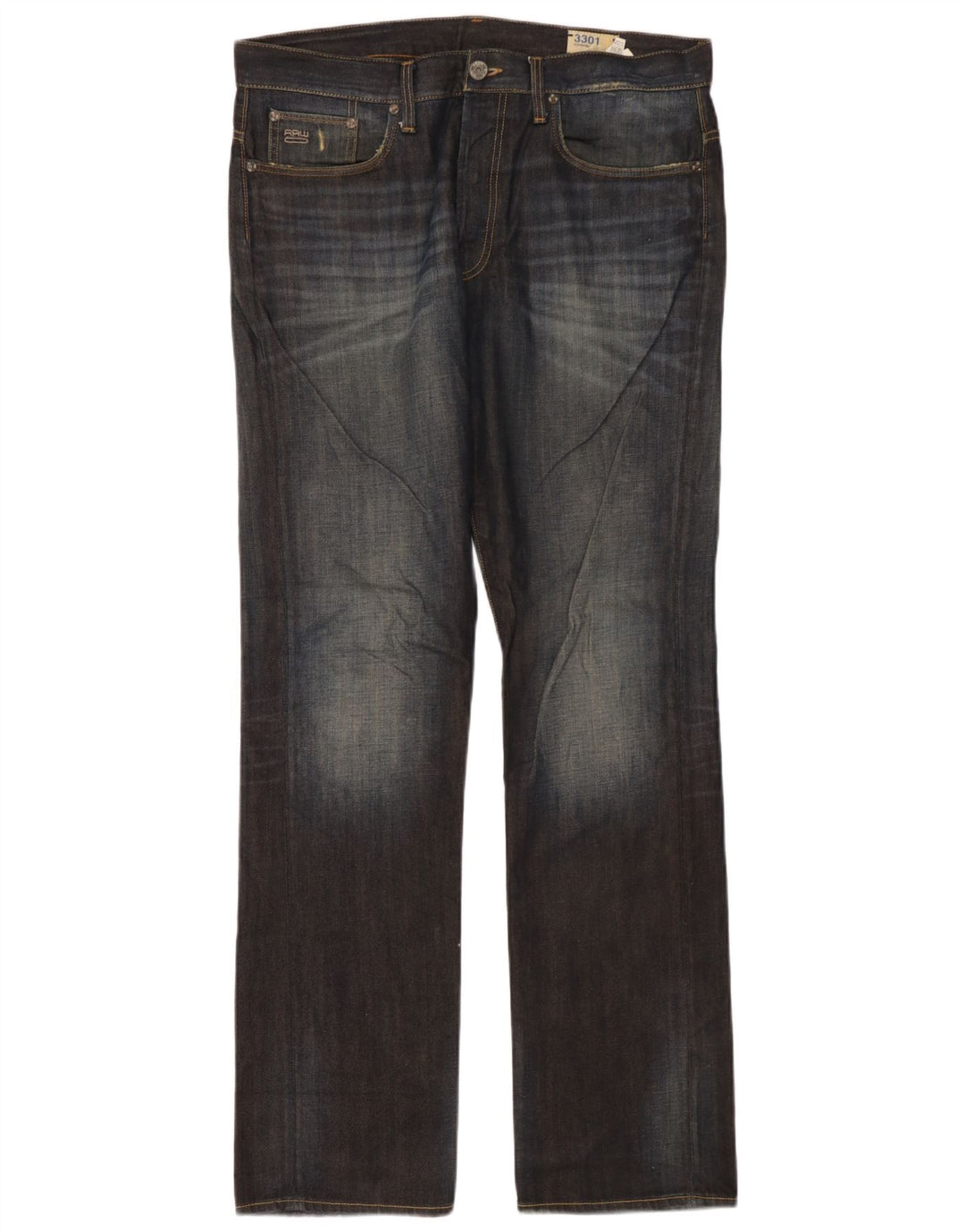 G-Star Mens 3301 Straight Jeans W34 L34 Blue