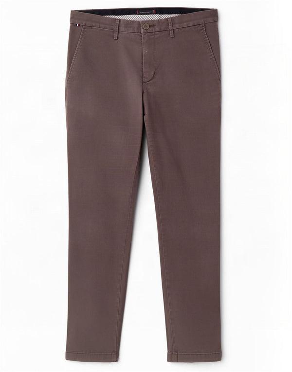 Tommy Hilfiger Mens Slim Chino Calças W32 L32 Algodão Cinza
