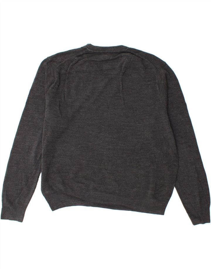 DOCKERS Mens V-Neck Jumper Sweater XL Grey Acrylic Vintage Dockers and Second-Hand Dockers from Messina Hembry 