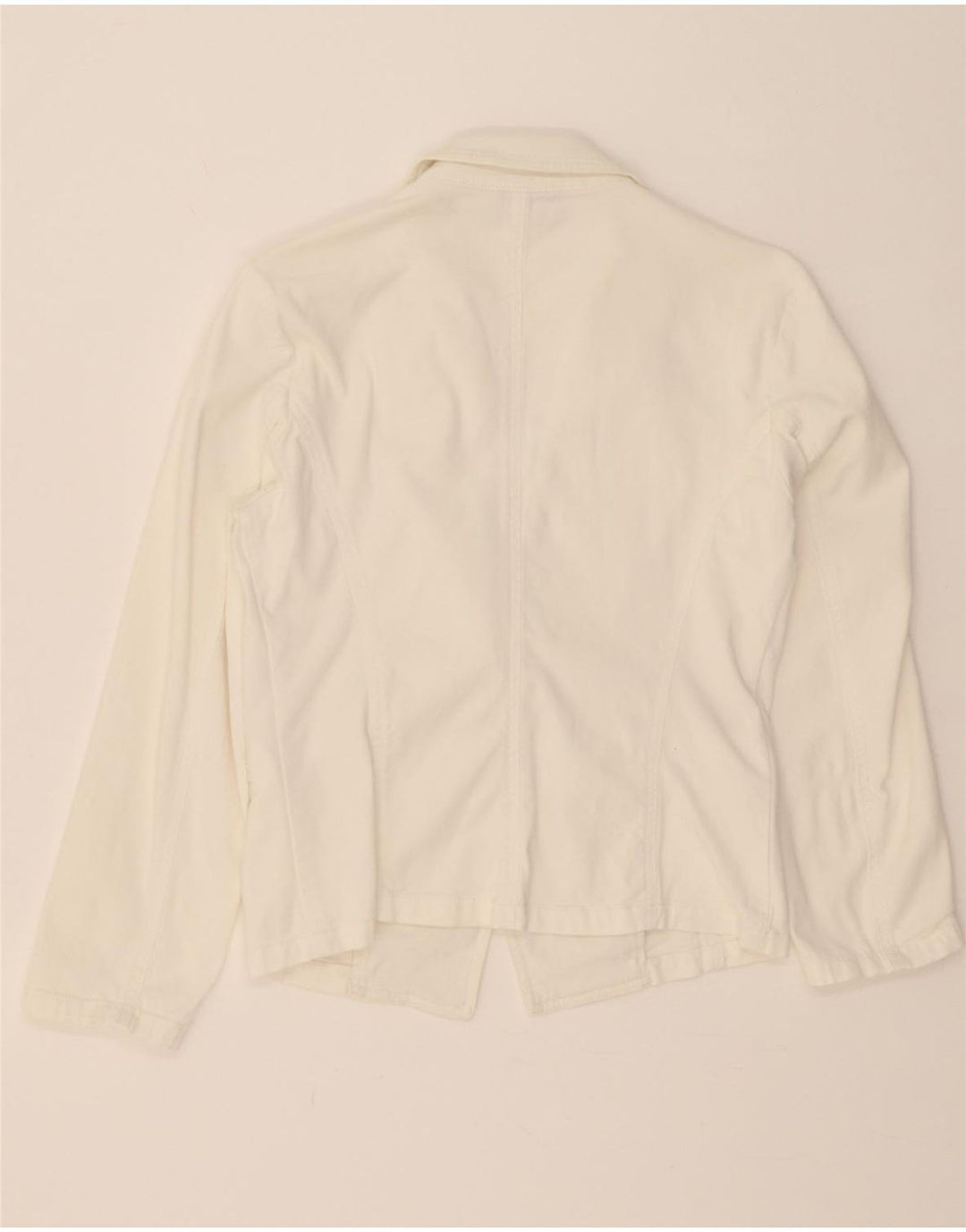 SISLEY Womens 2 Button Blazer Jacket UK 10 Small White Vintage Sisley and Second-Hand Sisley from Messina Hembry 