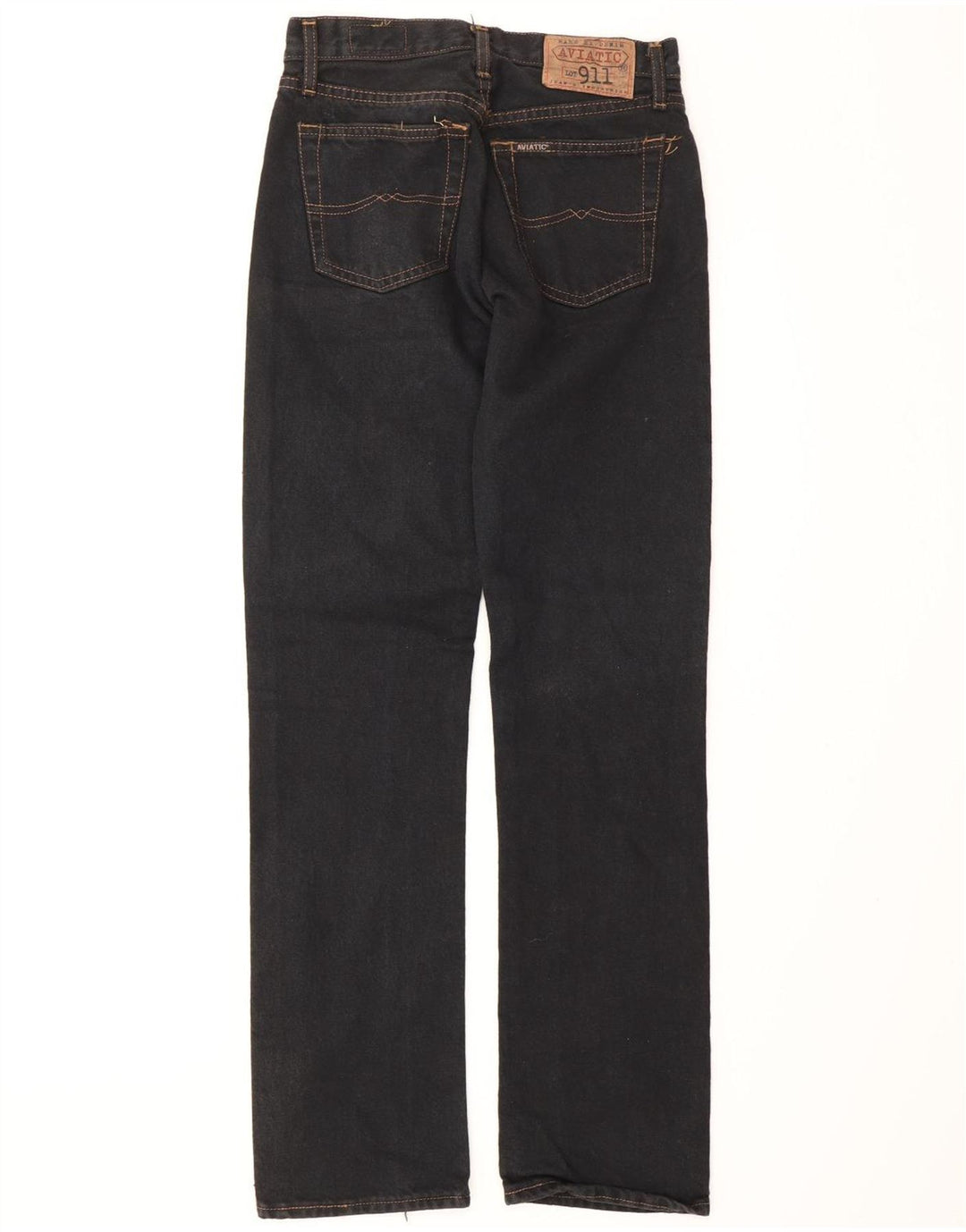 AVIATIC Womens Straight Jeans W26 L33 Black Cotton