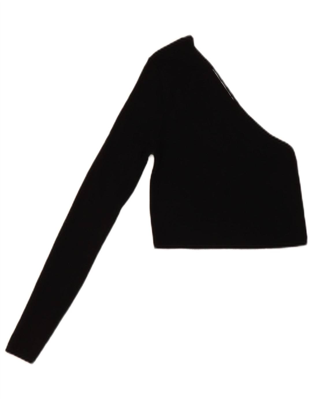 Top corto monospalla da donna Zara UK 8 piccolo in viscosa nera