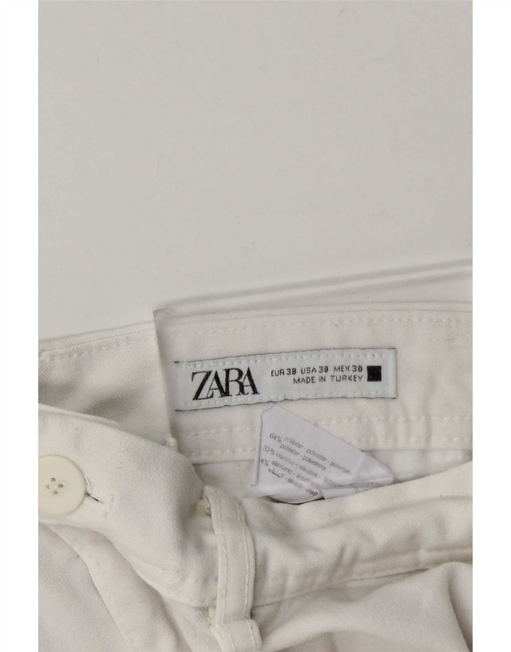 Zara Slim Chino-Hose für Herren, EU 38, Größe S, W30, L28, Weiß, Polyester
