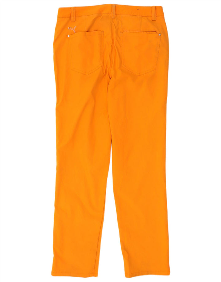 Puma Pantalon droit décontracté pour homme W32 L32 Orange Polyester