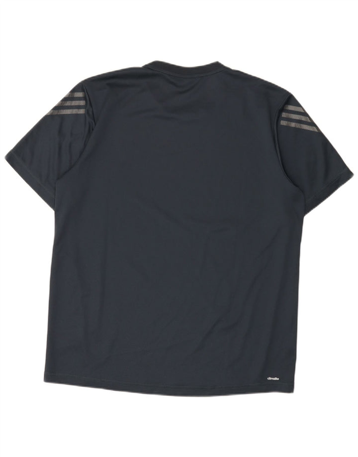 Adidas Mens Climalite T-Shirt Top Large Navy Blue Polyester