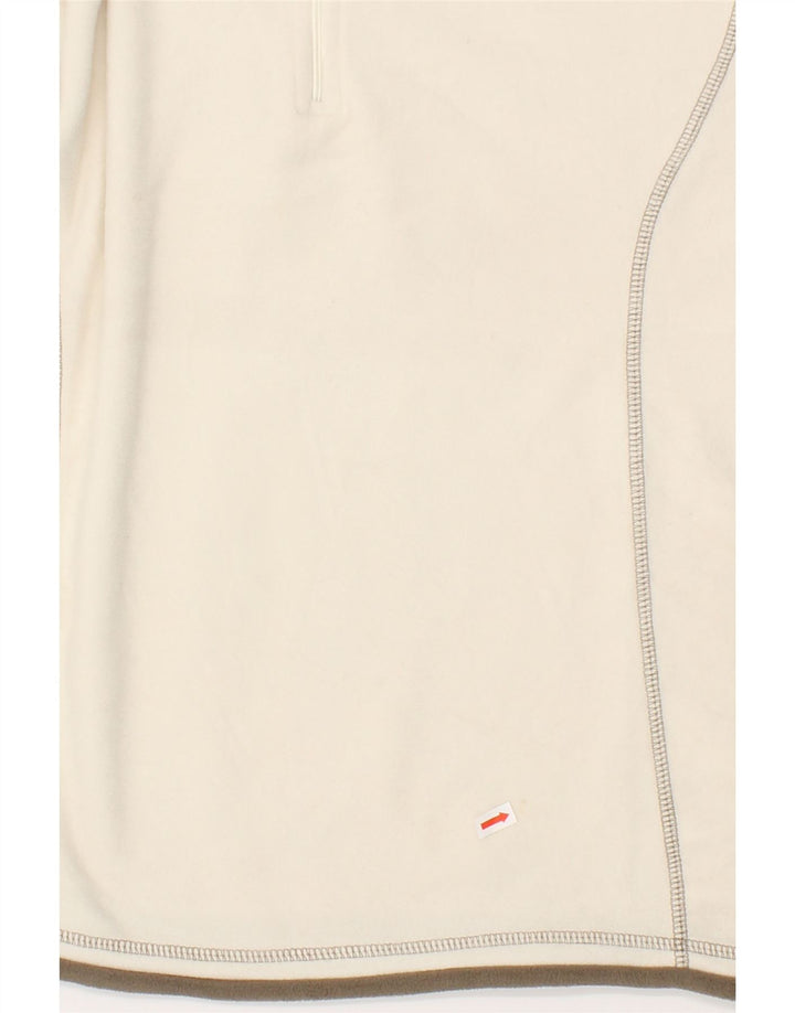 MOUNTAIN WAREHOUSE Womens Zip Neck Fleece Jumper UK 12 Medium White Vintage Mountain Warehouse and Second-Hand Mountain Warehouse from Messina Hembry 