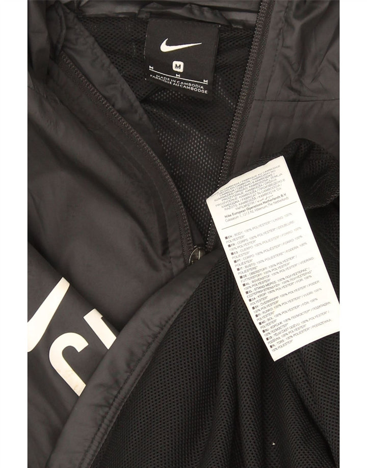 Nike Mens CR7 Graphic Hooded Rain Jacket UK 38 Medium Black Polyester