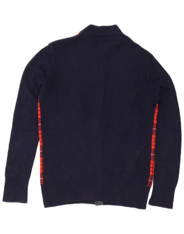 Vintage herre cardigan sweater IT 54 XL Navy Blue Check
