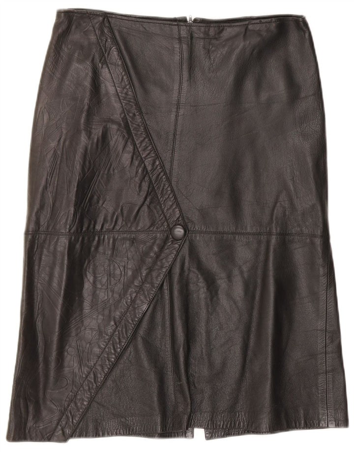 Vintage Damen Lederrock W30 Medium Schwarz