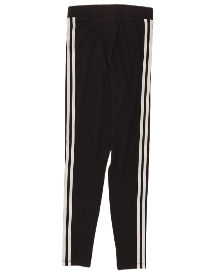Adidas Damen Leggings UK 8 Small Schwarz Baumwolle
