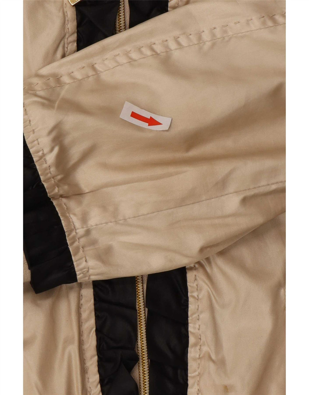 Moschino Veste Bomber Femme UK 14 Grand Doré Colorblock Polyester