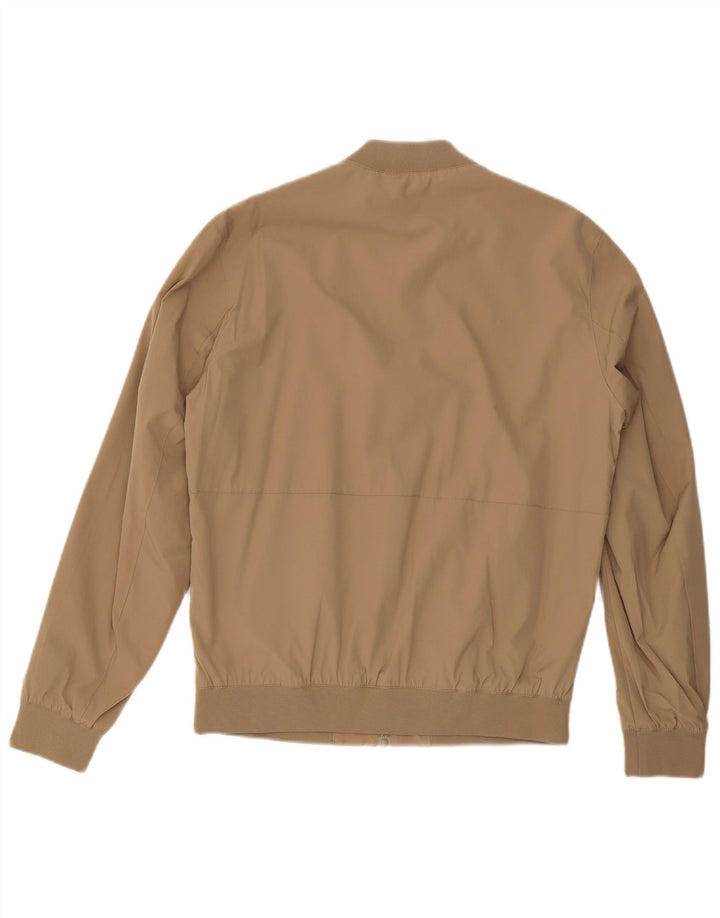 ZARA Mens Bomber Jacket UK 38 Medium Beige Polyester